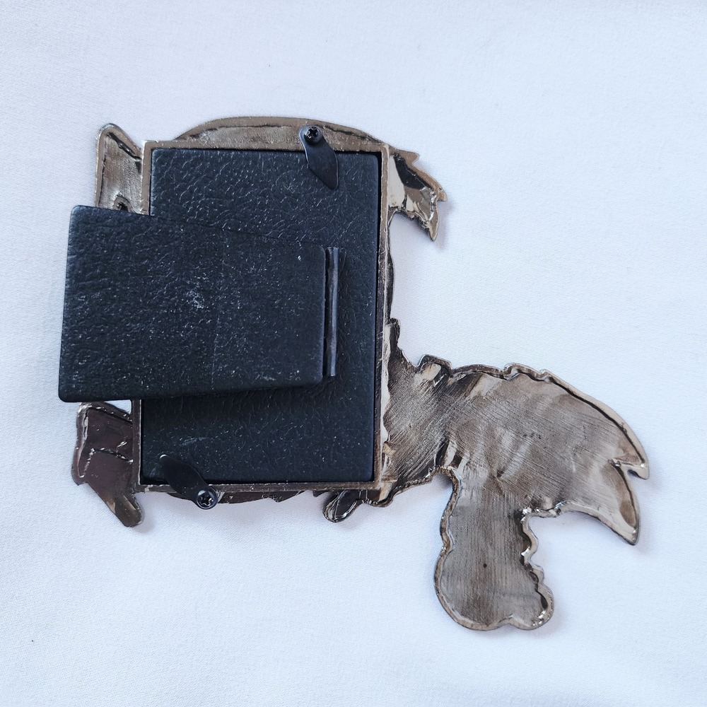 Vintage Cartoon Dog Pewter Tone Picture Frame 90s Funny Puppy Desk Decor 2"x3" - Picture 3 of 9